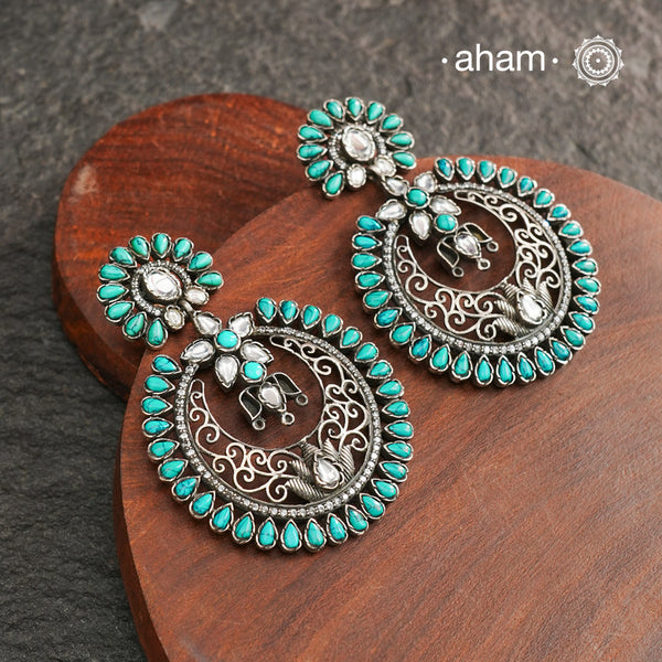 Summer Love Turquoise Silver Chandbali