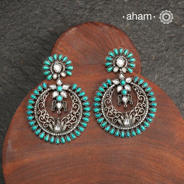 Summer Love Turquoise Silver Chandbali