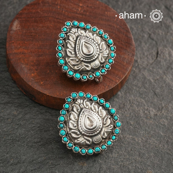 Summer Love Turquoise Drop Silver Studs