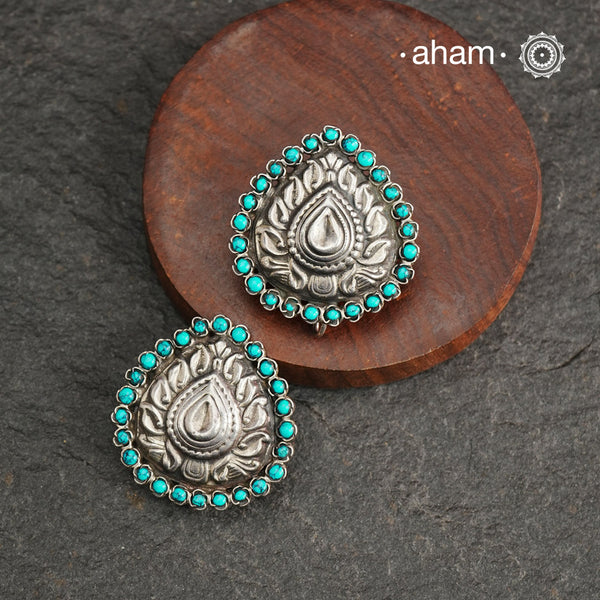 Summer Love Turquoise Drop Silver Studs