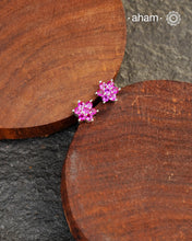 Beautiful silver studs with coloured stone highlights. Crafted in 92.5 silver, these are a great addition to your wardrobe.