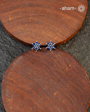 Beautiful silver studs with coloured stone highlights. Crafted in 92.5 silver, these are a great addition to your wardrobe.