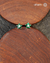 Beautiful silver studs with coloured stone highlights. Crafted in 92.5 silver, these are a great addition to your wardrobe.