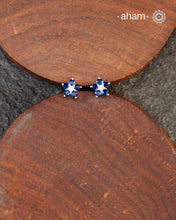 Beautiful silver studs with coloured stone highlights. Crafted in 92.5 silver, these are a great addition to your wardrobe.