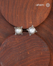 Everyday wear handcrafted 92.5 silver earrings with pearls.