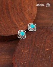92.5 Sterling Silver Studs with Turquoise Stones.light weight and easy to wear