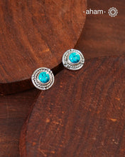 92.5 Sterling Silver Studs with Turquoise Stones.Light weight and easy to wear. These make great gifts as well.