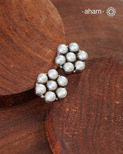 Everyday wear handcrafted 92.5 silver earrings with pearls.