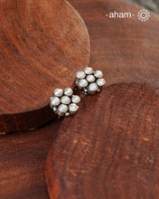 Everyday wear handcrafted 92.5 silver earrings with pearls.