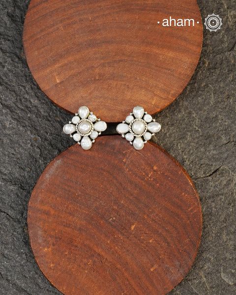 Summer Love Pearl Silver Earrings