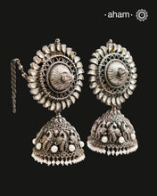 Nakshi Peacock Silver Jhumkie