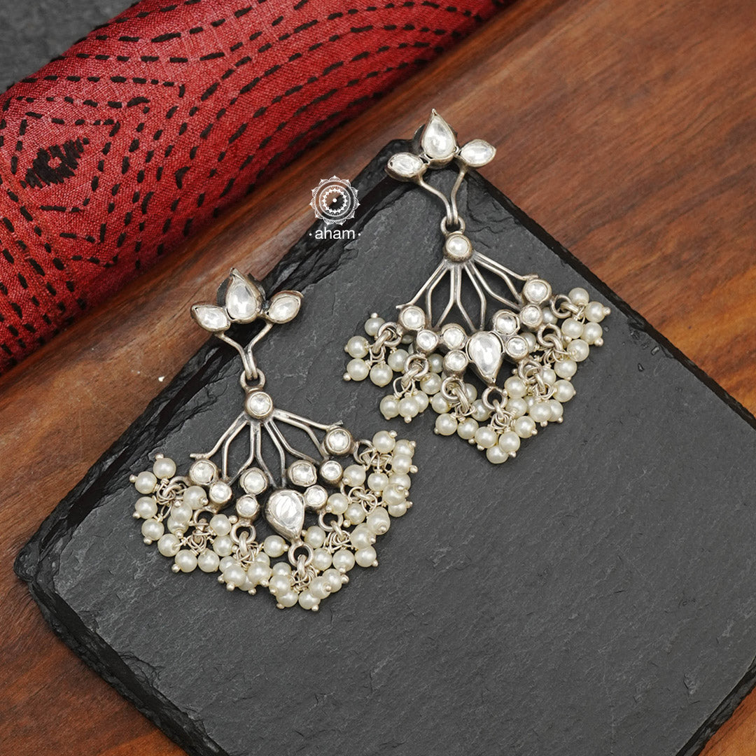 Festive Kundan Silver Earrings