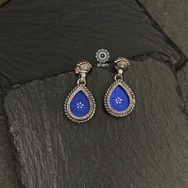 92.5 Sterling Silver Rang Mahal Earrings. The magic that happens when glass, silver and a pop of colour come together. 