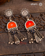 Handcrafted 92.5 sterling silver Rang Mahal Red drop earrings. The magic that happens when glass, silver and a pop of colour come together.