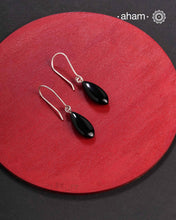 Black Onyx Silver Earrings