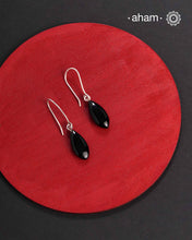 Black Onyx Silver Earrings