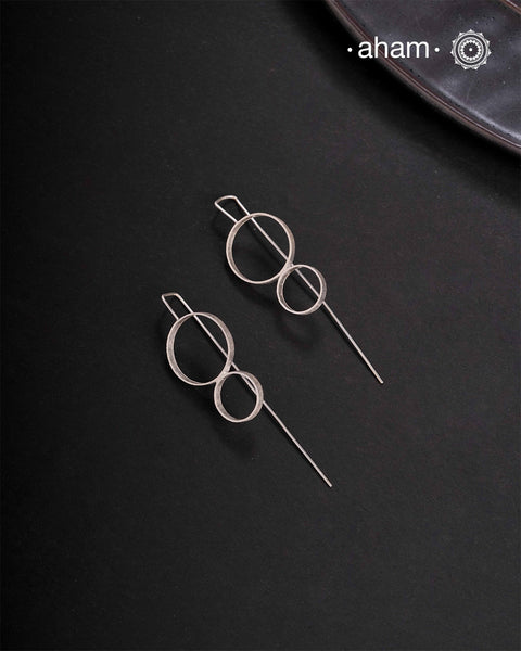 Contemporary light weight earrings in 92.5 silver.Minimalist work wear jewellery.Perfect wear from Dawn to Dusk.