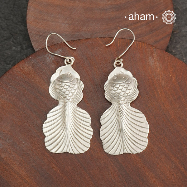 A.M P.M Fish Silver Earrings