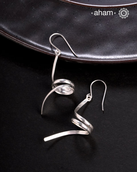 Contemporary light weight earrings in 92.5 silver. Minimalist work wear jewellery.Perfect wear from Dawn to Dusk.