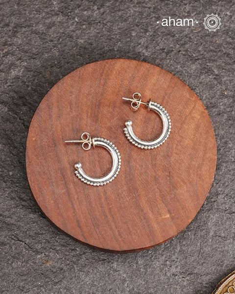 A.M P.M Silver Earring