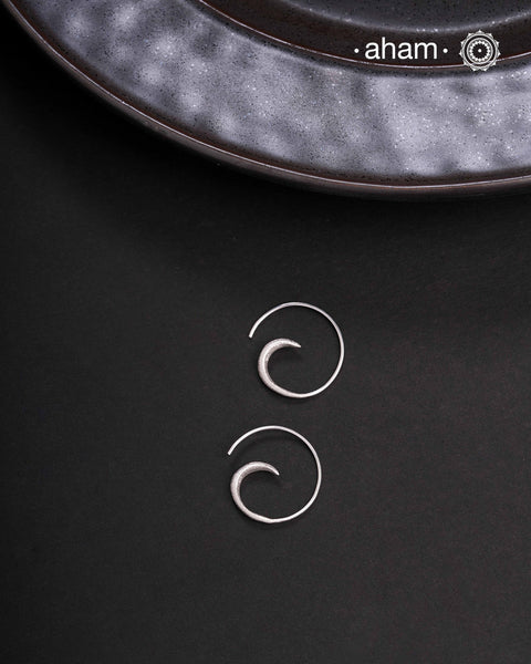 AM PM Small Hoop Silver Earring