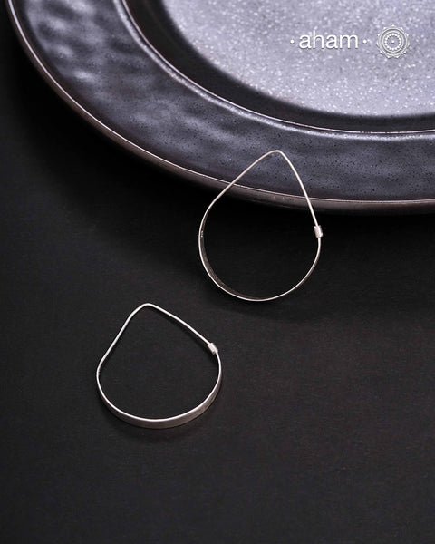 Contemporary light weight earrings in 92.5 silver. Minimalist work wear jewellery.Perfect wear from Dawn to Dusk.