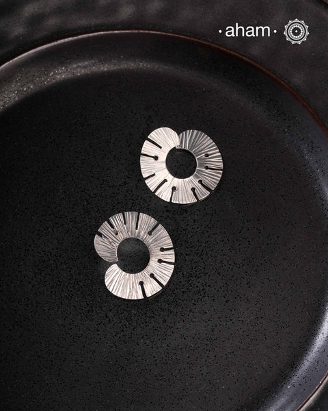 Contemporary light weight earrings in 92.5 silver. Minimalist work wear jewellery.Perfect wear from Dawn to Dusk
