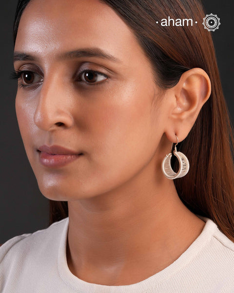 Contemporary light weight earrings in 92.5 silver. Minimalist work wear jewellery.Perfect wear from Dawn to Dusk