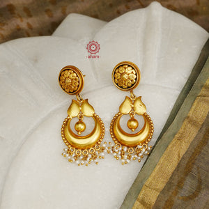 Catch everyone's attention with this beautiful Sterling Silver (92.5%) uniquely designed Chandbali earring.