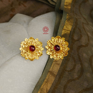 Indian craftsmanship, Western sensibilities. These light weight studs crafted in silver and dipped in gold are a perfect example of this. Very versatile earrings that and can be worn on multiple occasions. 