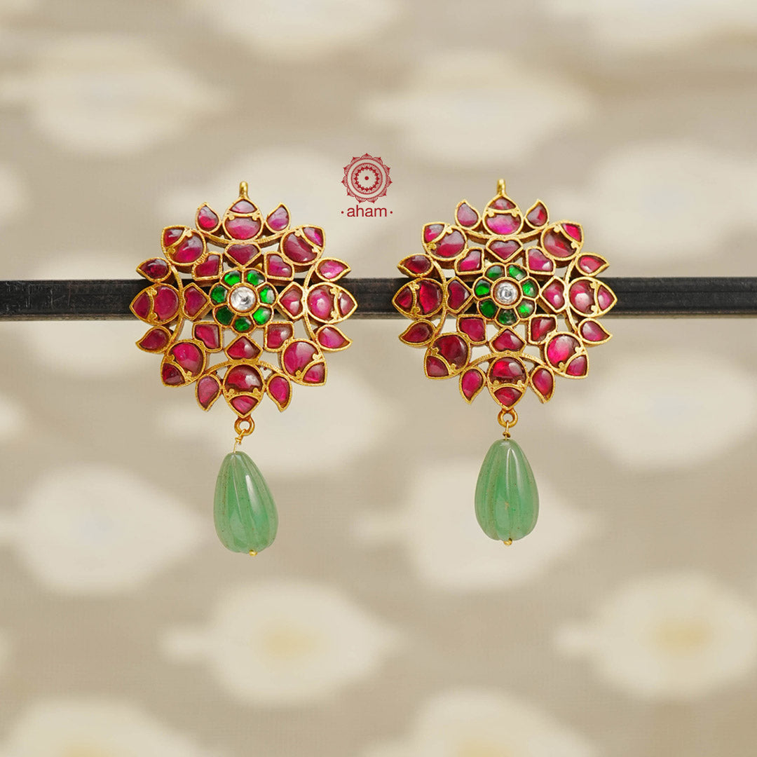 Crafted with intricate detail, these Kundan Gold Polish Silver Earrings are a stunning addition to any jewelry collection. Made from 92.5 silver, these earrings are accented with a gold polish for a timeless and elegant look. Add a touch of sophistication and beauty to any outfit with these beautiful kundan drop earrings.