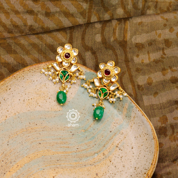 Silver earrings with gold polish Clearance