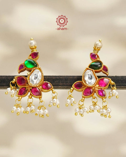 Silver earrings with gold polish Clearance