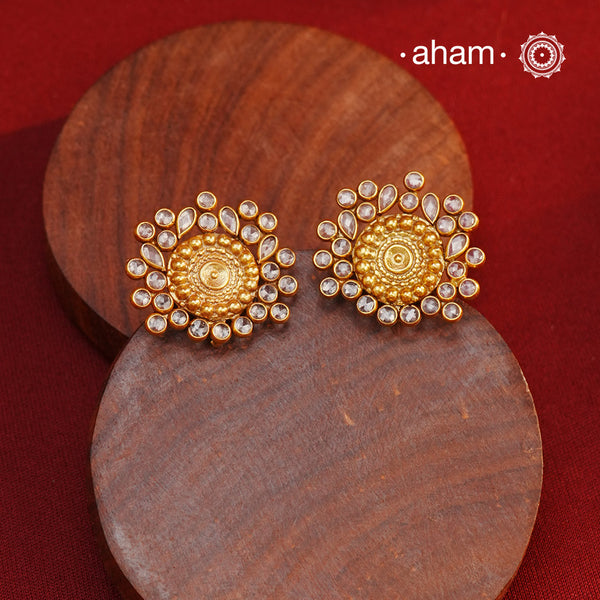 Gold Polish Silver Studs