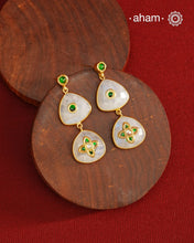 Gold Polish Silver Earrings feature exquisite kundan inlay work, blending traditional craftsmanship with contemporary style. Perfectly suited for Indo-Western ensembles, they add a touch of elegance and sophistication to your look. Crafted with attention to detail these make a versatile accessory for special occasions.