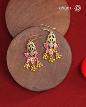 How stunning and versatile are these earrings. Handcrafted in 92.5 sterling silver with gold polish and kundan highlights. Perfect for intimate occasions and celebrations