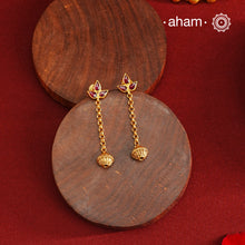 Light weight earrings crafted in 92.5 silver with gold polish and kemp highlight.