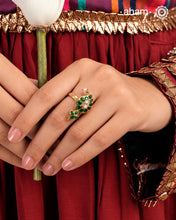 Festive gold polish adjustable ring, handcrafted in silver. Perfect for special occasions and festivities.