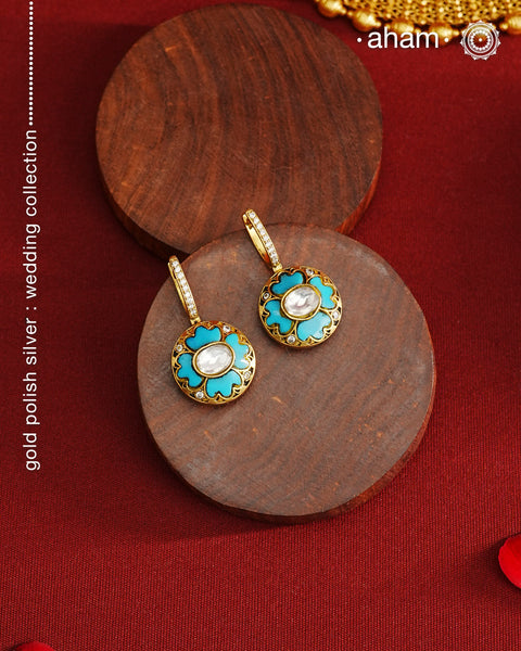 Two Sided Gold Polish Silver Hoops