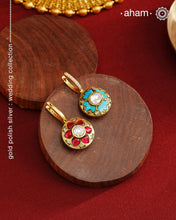 Two Sided Gold Polish Silver Hoops