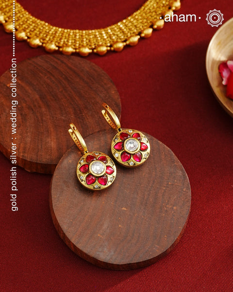 Two Sided Gold Polish Silver Hoops