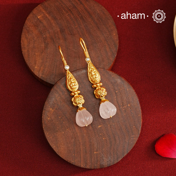 Lakshmi Gold Polish Silver Earrings