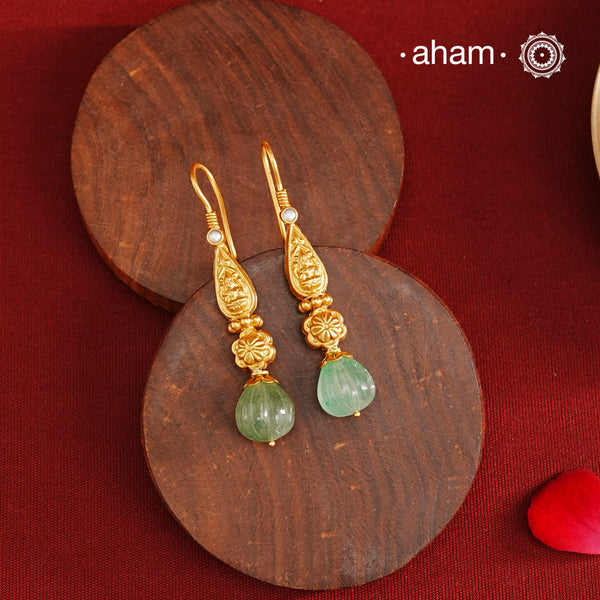 Lakshmi Gold Polish Silver Earrings
