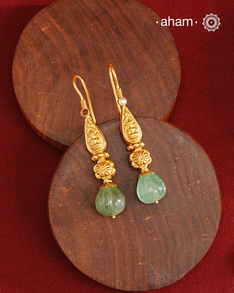 Lakshmi Gold Polish Silver Earrings