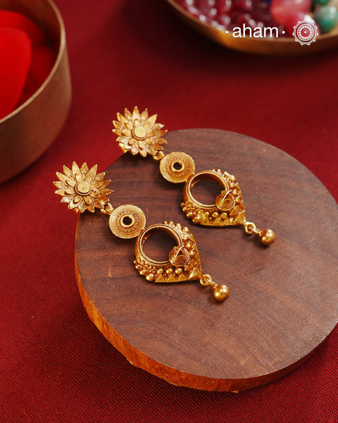 Gold Polish Silver Earrings