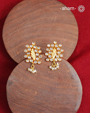 Beautiful gold polish studs, handcrafted in 92.5 sterling silver with zircon setting. Lightweight earrings perfect for special occasions. 