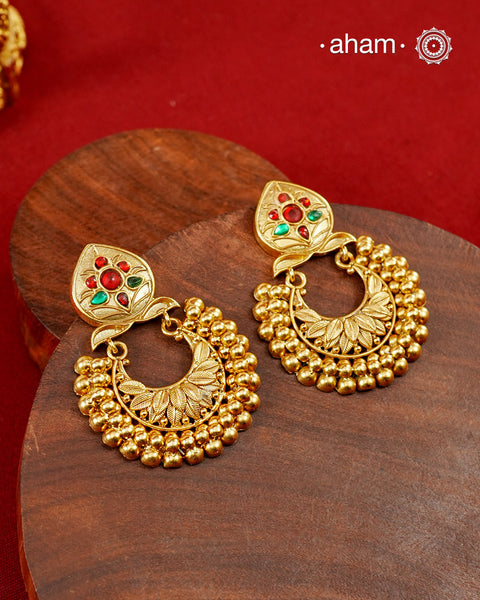 Gold Polish Silver Chandbali