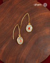 Gold Polish Silver Earrings feature exquisite kundan inlay work, blending traditional craftsmanship with contemporary style. Perfectly suited for Indo-Western ensembles, they add a touch of elegance and sophistication to your look. Crafted with attention to detail making them a versatile accessory for special occasions.