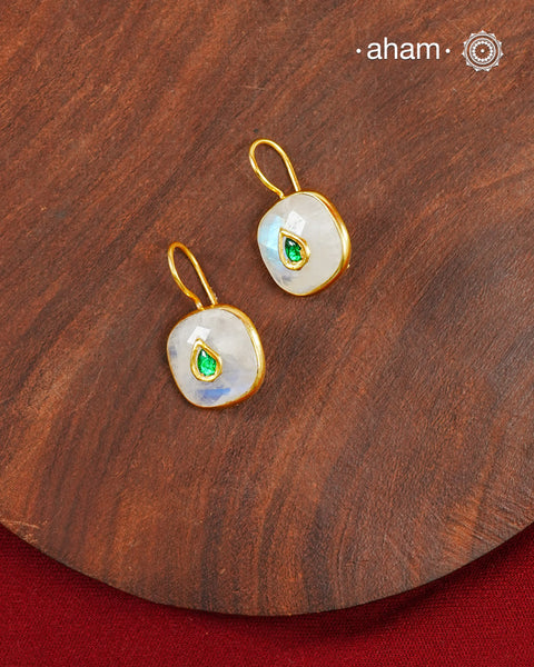 Gold Polish Silver Earrings feature exquisite kundan inlay work, blending traditional craftsmanship with contemporary style. Perfectly suited for Indo-Western ensembles, they add a touch of elegance and sophistication to your look. Crafted with attention to detail making them a versatile accessory for special occasions.