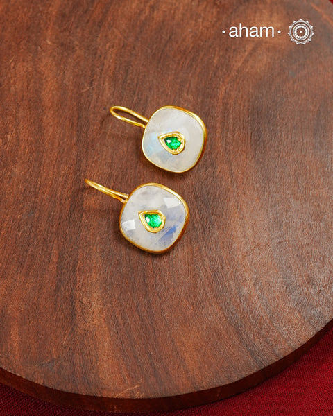 Gold Polish Silver Earrings feature exquisite kundan inlay work, blending traditional craftsmanship with contemporary style. Perfectly suited for Indo-Western ensembles, they add a touch of elegance and sophistication to your look. Crafted with attention to detail making them a versatile accessory for special occasions.